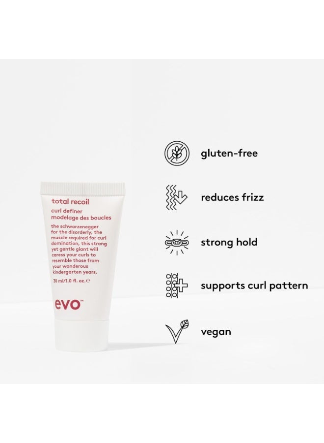 EVO Total Recoil Curl Definer - Strong Hold Defining Moisturizing Cream - Enhances Natural Curl Pattern & Reduces Frizz - Humidity Control - Travel Size, 30ml / 1.01fl.oz - Image 2